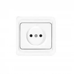 Розетка 1-м СП Валери 16А IP20 без заземл. бел. UNIVersal В0022