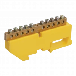 Шина PE "земля" на DIN-изол. ШНИ-6х9-10-Д-Ж ИЭК YNN10-69-10D-K05