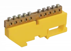 Шина PE "земля" на DIN-изол. ШНИ-6х9-10-Д-Ж ИЭК YNN10-69-10D-K05