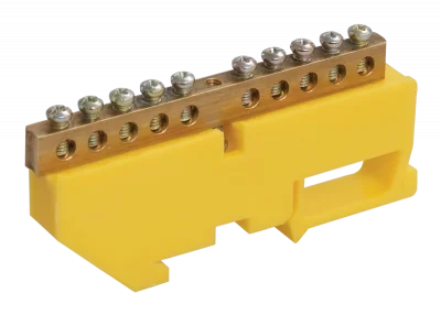 Шина PE "земля" на DIN-изол. ШНИ-6х9-10-Д-Ж ИЭК YNN10-69-10D-K05