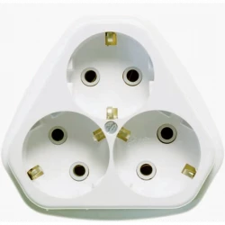 Розетка 3-м ОП РА10/16-833 16А IP20 с заземл. бел. Кунцево 5921