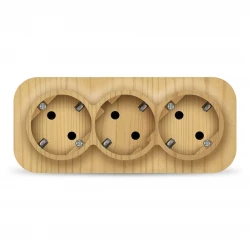 Розетка 3-м ОП 16А IP20 с заземл. сосна IONICH 1440