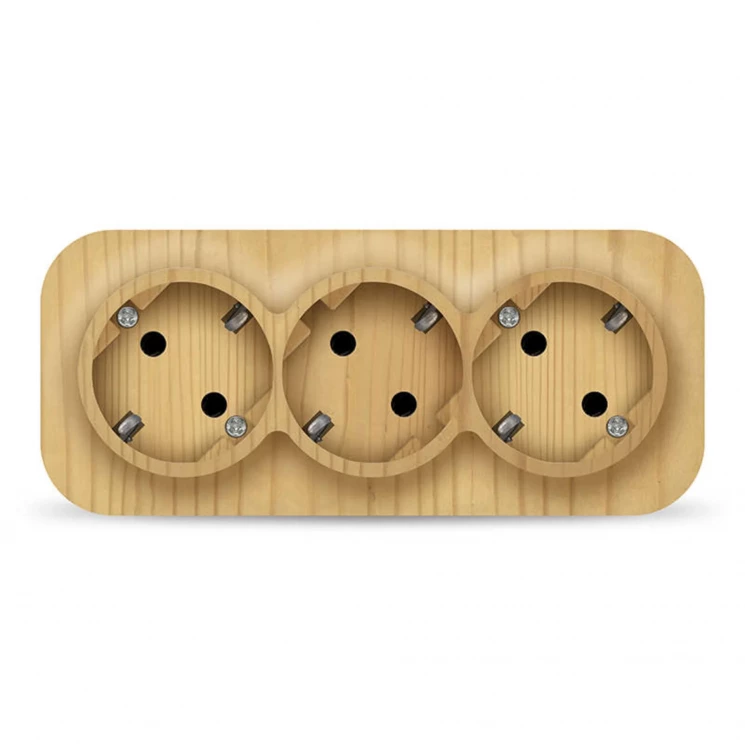 Розетка 3-м ОП 16А IP20 с заземл. сосна IONICH 1440