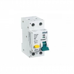 Выключатель автоматический дифференциального тока 2п (1P+N) C 6А 30мА тип AC 6кА ДИФ-103 DEKraft 162