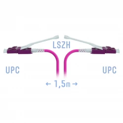 Патчкорд оптический LC/UPC-LC/UPC MM (OM4) Duplex (HD) 1,5 метрa, 2мм