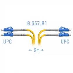 Патчкорд оптический LC/UPC SM G.657.A1 Duplex 2 метра
