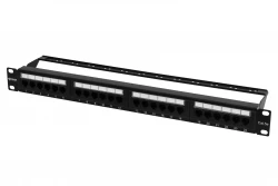 Коммутационная панель SNR, 19" неэкранированная, 1U, 24 порта, cat.5e, горизонтальная заделка