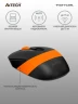 Мышь A4Tech Fstyler FG10S черный/оранжевый оптическая (2000dpi) silent беспроводная USB для ноутбука