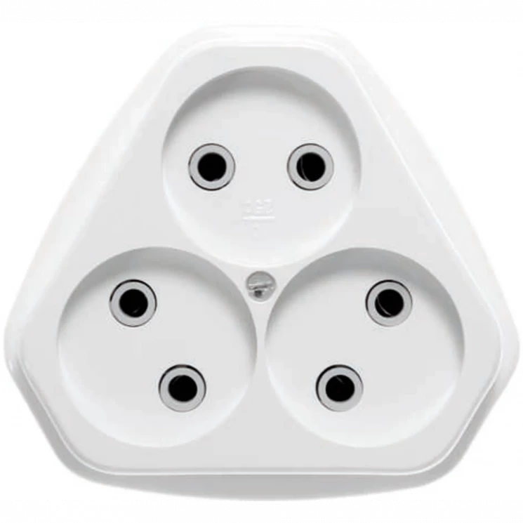 Розетка 3-м ОП РА10-387 10А IP20 бел. Кунцево 5920