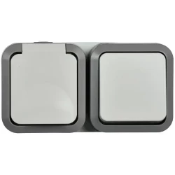 Блок ОП розетка + выключ. горизонт. TORS 16А IP55 TS242 бел. IEK TS-G10-6-55-V-K41