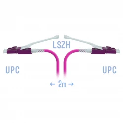 Патчкорд оптический LC/UPC-LC/UPC MM (OM4) Duplex (HD) 2 метрa, 2мм