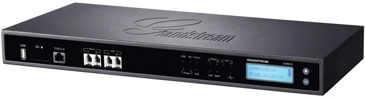 Grandstream UCM6510 - IP ATC. До 2000 абонентов / 200 одновременных вызовов, до 8 конф.,2хFXS, 2xFXO, 1xPRI(E1), 1xWAN, 1xLAN