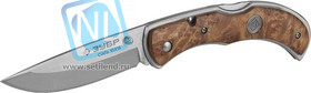 47714, Нож ЗУБР "ПРЕМИУМ" НОРМАНН складной, эргономичная рукоятка с деревянными накладками, 220мм/лезвие 95