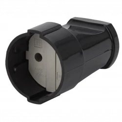 Розетка кабельная без заземл. прямая 10А черн. Rx1-B ЭРА Б0039681