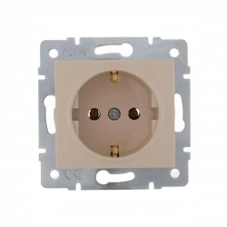 Розетка 1-м СП Karina с заземл. термопласт механизм крем. LEZARD 707-0388-122B