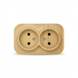 Розетка 2-м ОП 10А IP20 без заземл. сосна IONICH 1438