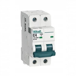 Выключатель автоматический модульный 2п C 4А 10кА ВА-105 DEKraft 13162DEK