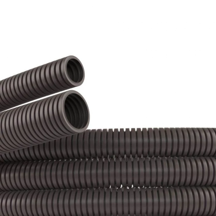 Труба гофрированная ПА 6 d23мм dвнутр.22.6мм dвнешн.28.5мм без протяжки ПВ-0 темн. сер. (уп.50м) DKC