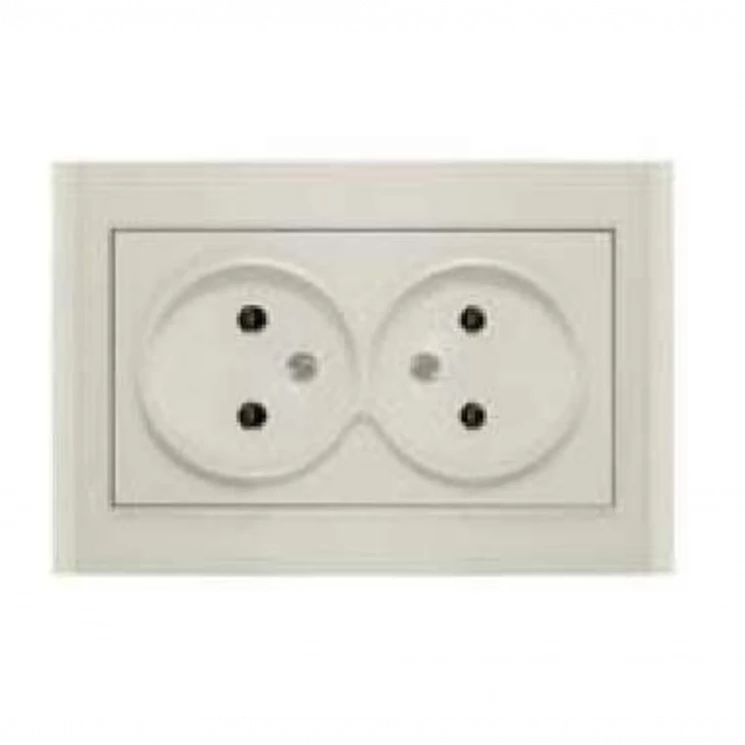 Розетка 2-м СП Бриллиант 16А IP20 без заземл. сл. кость UNIVersal 7948738