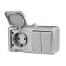 Блок ОП Dita (розетка 16А 250В с заземл. 2-кл. выкл. 10А) IP54 сер. TOKOV ELECTRIC TKL-DT-V2RZ-C06-I