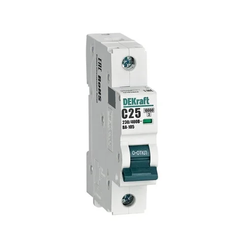 Выключатель автоматический модульный 1п C 25А 10кА ВА-105 DEKraft 13155DEK