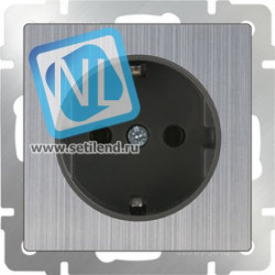 WL02-SKG-01-IP20 / Розетка с заземлением (глянцевый никель)