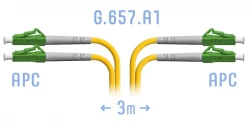 Патчкорд оптический LC/APC SM G.657.A1 Duplex 3 метра