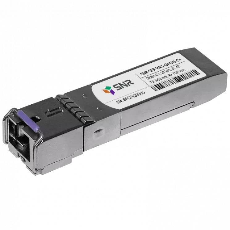 Модуль SFP WDM GPON, дальность до 20км (35dB), Tx/Rx: 1490/1310нм
