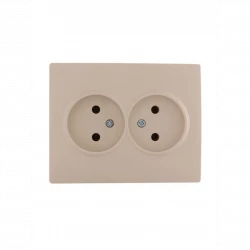 Розетка 2-м СП Karina 16А IP20 без заземл. термопласт крем. LEZARD 707-0300-128B