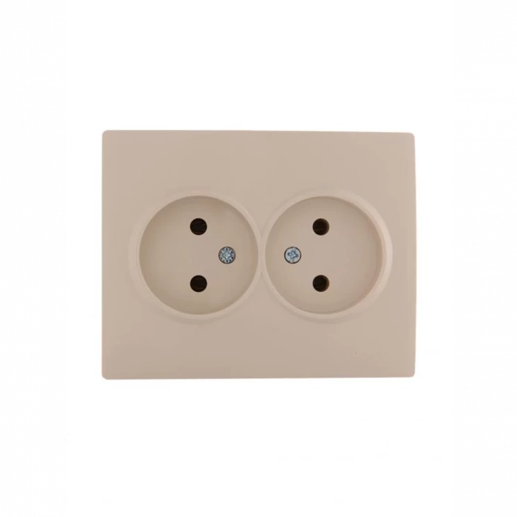 Розетка 2-м СП Karina 16А IP20 без заземл. термопласт крем. LEZARD 707-0300-128B