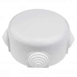 Коробка распределительная 90мм R (4 кабельных ввода в комплекте) пластик бел. Bironi R1-523-21-K