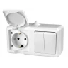 Блок ОП Dita (розетка 16А 250В с заземл. 2-кл. выкл. 10А) IP54 бел. TOKOV ELECTRIC TKL-DT-V2RZ-C01-I