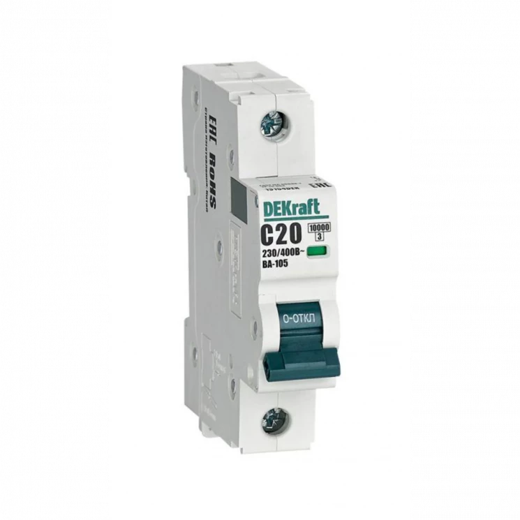 Выключатель автоматический модульный 1п C 20А 10кА ВА-105 DEKraft 13154DEK