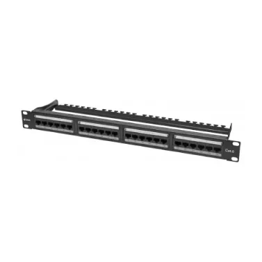 Коммутационная панель SNR, 19" неэкранированная, 1U, 24 порта, cat.6, горизонтальная заделка