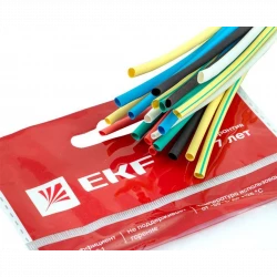 Набор трубок термоусадочных ТУТ нг тонкостен. 2/1 (7 цветов по 3шт 100мм) EKF tut-n-2