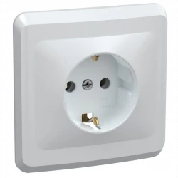 Розетка 1-м СП Вега РС10-3-ВБ с заземл. контактом без защ. штор 16А бел. IEK ERV11-K01-16-DM