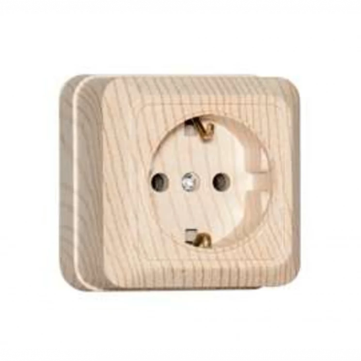 Розетка 1-м ОП Олимп 16А с заземл. сосна UNIVersal 5560902