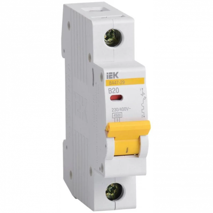 Выключатель автоматический модульный 1п B 20А 4.5кА ВА47-29 IEK MVA20-1-020-B