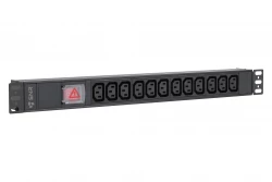 Блок розеток серии SNR-PDU базовый на 12xC13, без шнура питания с вилкой C14, 10A
