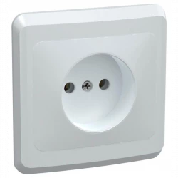 Розетка 1-м СП Вега РС10-2-ВБ 10А IP20 без заземл. без защ. шторок бел. IEK ERV10-K01-10-DM