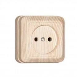 Розетка 1-м ОП Олимп 16А IP20 без заземл. сосна UNIVersal 5560896