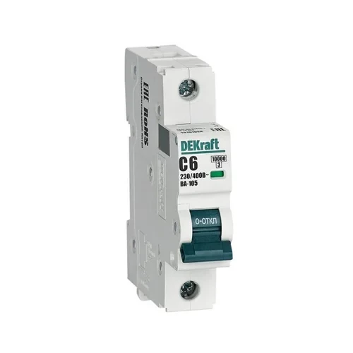 Выключатель автоматический модульный 1п C 6А 10кА ВА-105 DEKraft 13151DEK
