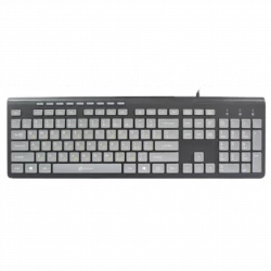 Клавиатура Оклик 480M черный/серый USB slim Multimedia (1067199)