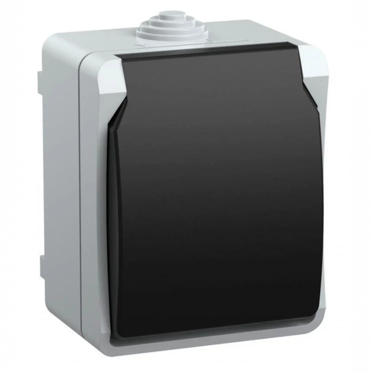 Розетка 1-м ОП Форс РСб20-3-ФСр 16А IP54 с заземл. с крышкой сер. IEK ERS12-K03-16-54-DC