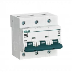 Выключатель автоматический модульный 3п D 80А 10кА ВА-201 DEKraft 13020DEK