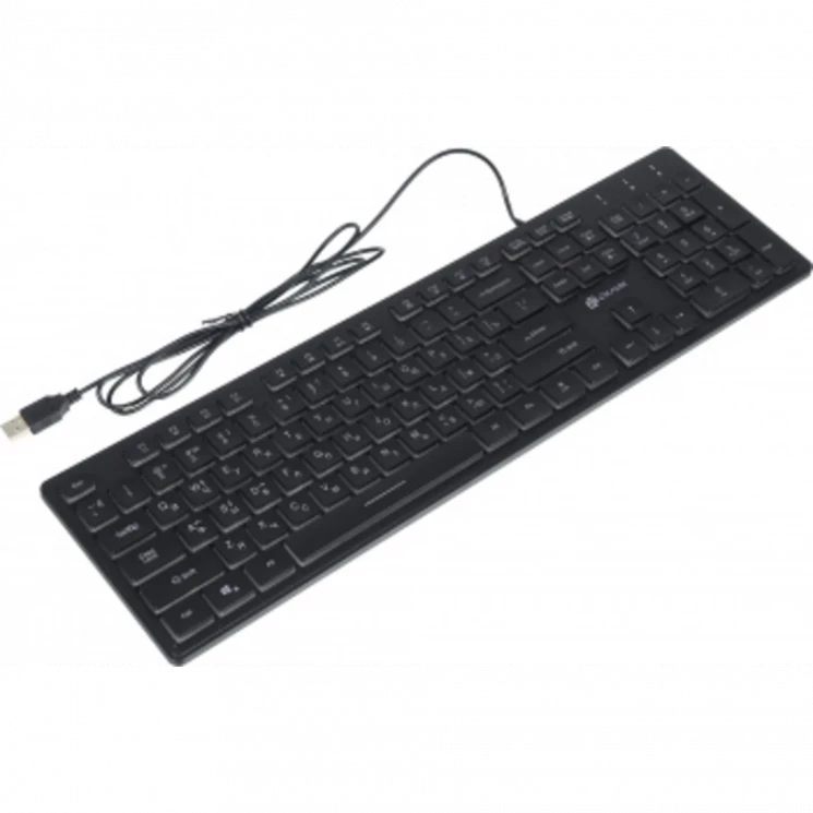 Клавиатура Оклик 550ML черный USB slim Multimedia LED