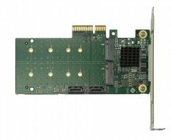 Переходной адаптер PCIe 2.0 x4 на 2xM.2 и 2xSATA, RAID 0,1
