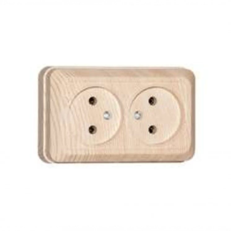 Розетка 2-м ОП Олимп 16А без заземл. сосна UNIVersal 5560858