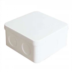 Коробка распределительная ОП 84х84х45мм IP54 7 выходов без гермовводов крышка защелкивающаяся бел. E