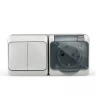 Блок ОП Nix (розетка 16А 250В с заземл. + 2-кл. выкл. 10А) IP54 сер. TOKOV ELECTRIC TKE-NX-V2RZ-C06T